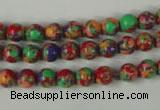 CTU1051 15.5 inches 6mm round synthetic turquoise beads wholesale