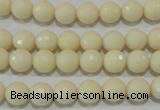 CTU1443 15.5 inches 8mm faceted round synthetic turquoise beads
