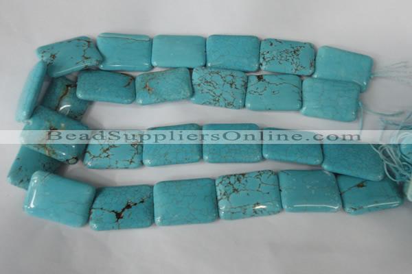 CTU1918 15.5 inches 22*30mm rectangle imitation turquoise beads