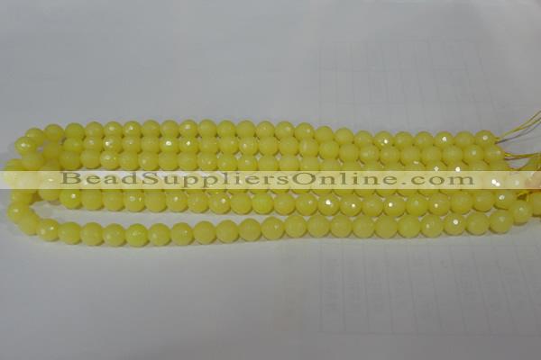 CTU2524 15.5 inches 6mm faceted round synthetic turquoise beads