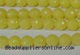 CTU2525 15.5 inches 8mm faceted round synthetic turquoise beads