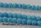 CTU2580 15.5 inches 4mm round synthetic turquoise beads