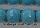 CTU2598 15.5 inches 20mm faceted round synthetic turquoise beads