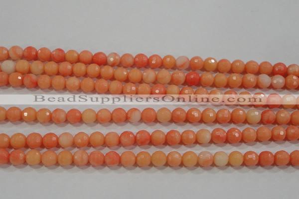 CTU2642 15.5 inches 6mm faceted round synthetic turquoise beads