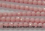 CTU2680 15.5 inches 3mm faceted round synthetic turquoise beads