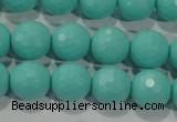 CTU2783 15.5 inches 10mm faceted round synthetic turquoise beads