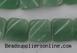 CTW354 15.5 inches 16*16mm twisted square green aventurine beads
