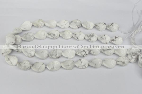 CTW82 15.5 inches 15*20mm twisted oval white howlite turquoise beads