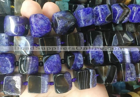 CUBS134 15 inches 14*15mm cube agate gemstone beads wholesale