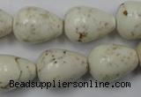 CWB333 15.5 inches 15*20mm teardrop howlite turquoise beads