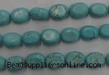 CWB730 15.5 inches 6*10mm oval howlite turquoise beads wholesale
