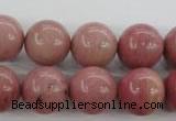 CWF17 15.5 inches 16mm round pink wooden fossil jasper beads wholesale