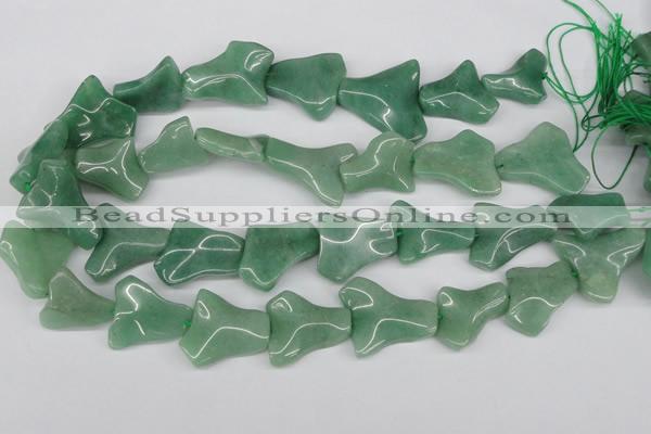 CWG07 15.5 inches 25*33mm wavy freeform green aventurine beads