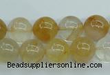 CYC104 15.5 inches 12mm round yellow crystal quartz beads
