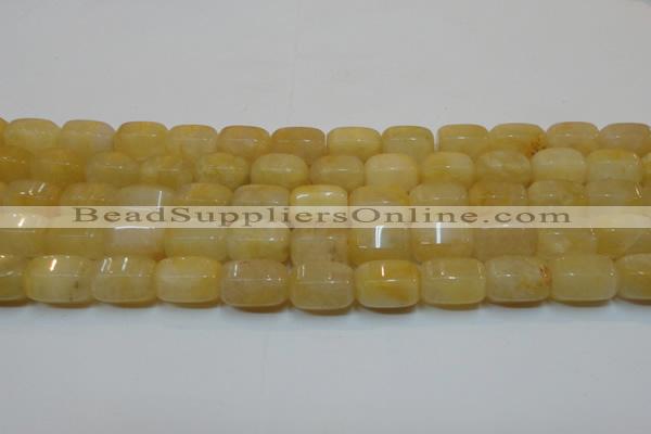 CYJ270 15.5 inches 10*14mm faceted tube yellow jade gemstone beads