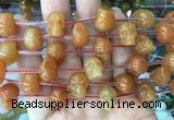 FGBS90 15 inches 12mm carved skull red aventurine beads wholesale