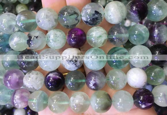FLBS04 15 inches 12mm round feather fluorite beads wholesale