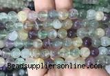 FLBS33 15 inches 8mm round colorful fluorite beads wholesale