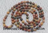 GMN112 Hand-knotted 6mm picasso jasper 108 beads mala necklaces