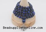 GMN1228 Hand-knotted 8mm, 10mm blue tiger eye 108 beads mala necklaces with charm