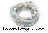 GMN7003 8mm amazonite 108 mala beads wrap bracelet necklace