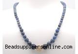 GMN7315 dumortierite graduated beaded necklace & bracelet set