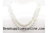 GMN8004 18 - 36 inches 8mm, 10mm sea blue banded agate 54, 108 beads mala necklaces