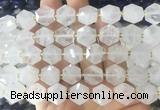 HABS16 15 inches 12mm faceted hexagon Angola crystal quartz beads wholesale