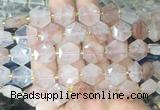 HABS19 15 inches 12mm faceted hexagon red gum flower beads wholesale