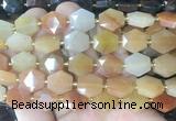 HABS22 15 inches 12mm faceted hexagon red aventurine beads wholesale