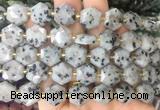 HABS26 15 inches 12mm faceted hexagon sesame Jasper beads wholesale