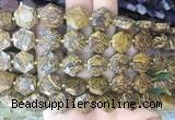 HABS27 15 inches 12mm faceted hexagon elephant skin jasper beads wholesale