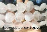 HGBS102 15 inches 28mm heart rose quartz gemstone beads wholesale