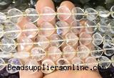 HGBS113 15 inches 12mm faceted heart white crystal beads wholesale