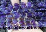 HGBS116 15 inches 12mm faceted heart amethyst beads wholesale