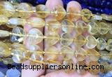 HGBS119 15 inches 12mm faceted heart citrine beads wholesale