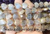 HGBS126 15 inches 12mm faceted heart sunstone beads wholesale