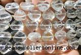 HGBS135 15 inches 15mm heart White crystal beads wholesale