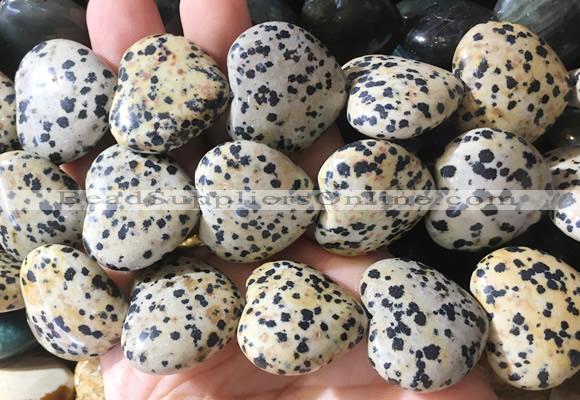 HGBS145 15 inches 28mm heart dalmatian jasper gemstone beads wholesale