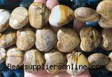 HGBS146 15 inches 28mm heart picture jasper gemstone beads wholesale