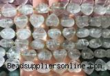 HGBS147 15 inches 15mm heart green quartz gemstone beads wholesale