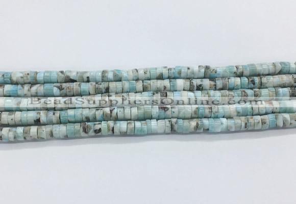 LRBS17 15 inches 3*6mm heishi larimar gemstone beads wholesale