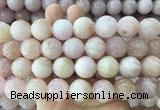 LSBS1006 15 inches 17mm carved round morganite gemstone beads wholesale