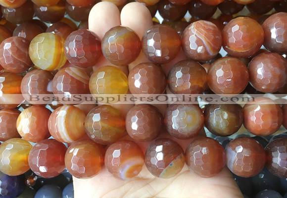 LSBS146 15 inches 18mm faceted round agate gemstone beads wholesale