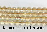 LSBS162 15 inches 16mm faceted round citrine gemstone beads wholesale