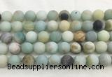 LSBS170 15 inches 16mm round matte amazonite gemstone beads wholesale
