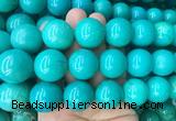 LSBS183 15 inches 20mm round green howlite turquoise beads wholesale