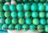LSBS186 15 inches 18mm round yellow green howlite turquoise beads wholesale