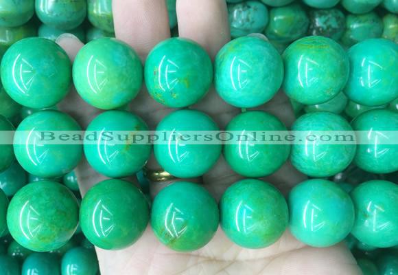 LSBS187 15 inches 20mm round yellow green howlite turquoise beads wholesale
