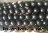 LSBS194 15 inches 16mm round black jasper gemstone beads wholesale